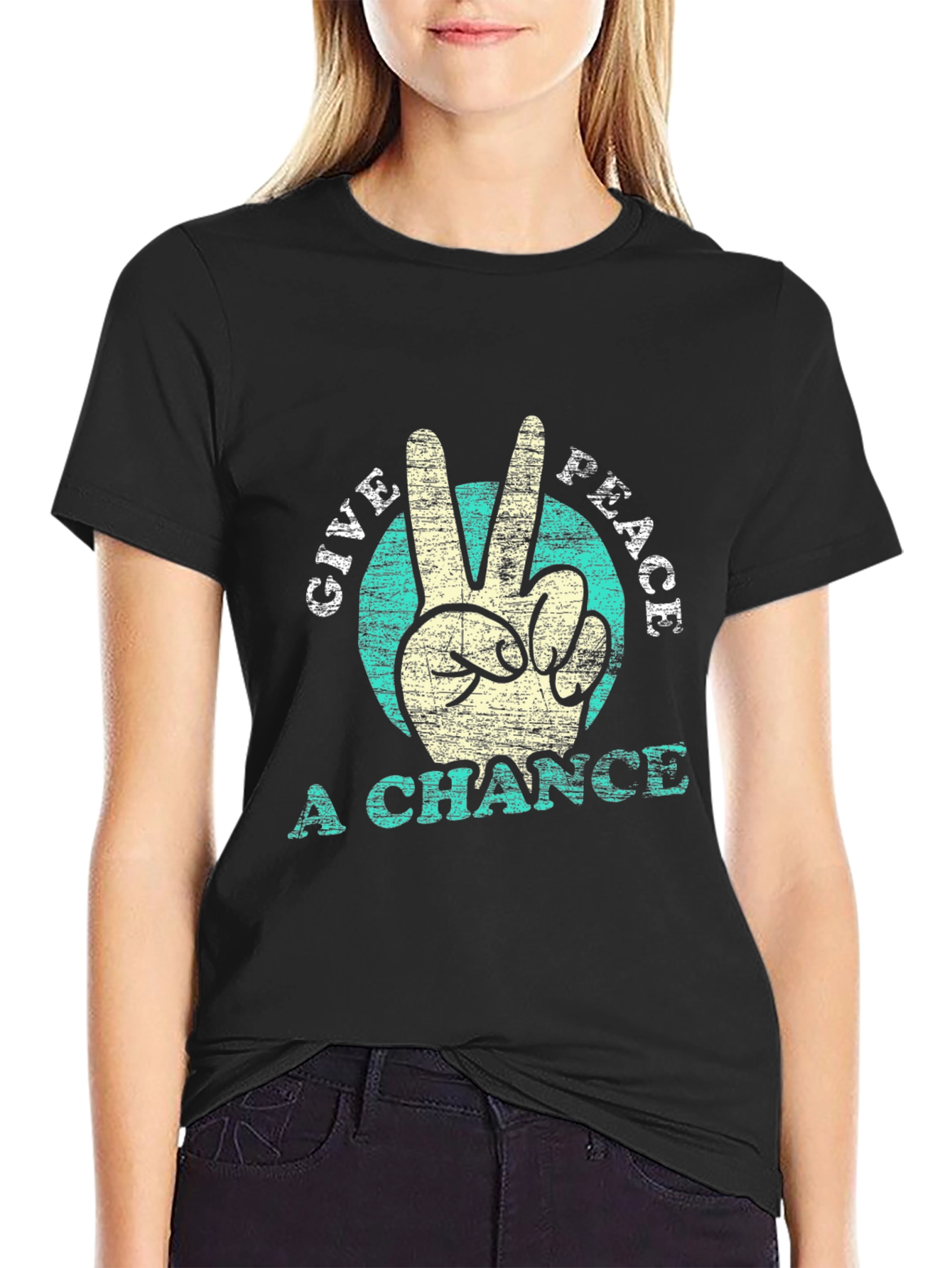 Give Peace a Chance T-Shirt - Retro Style