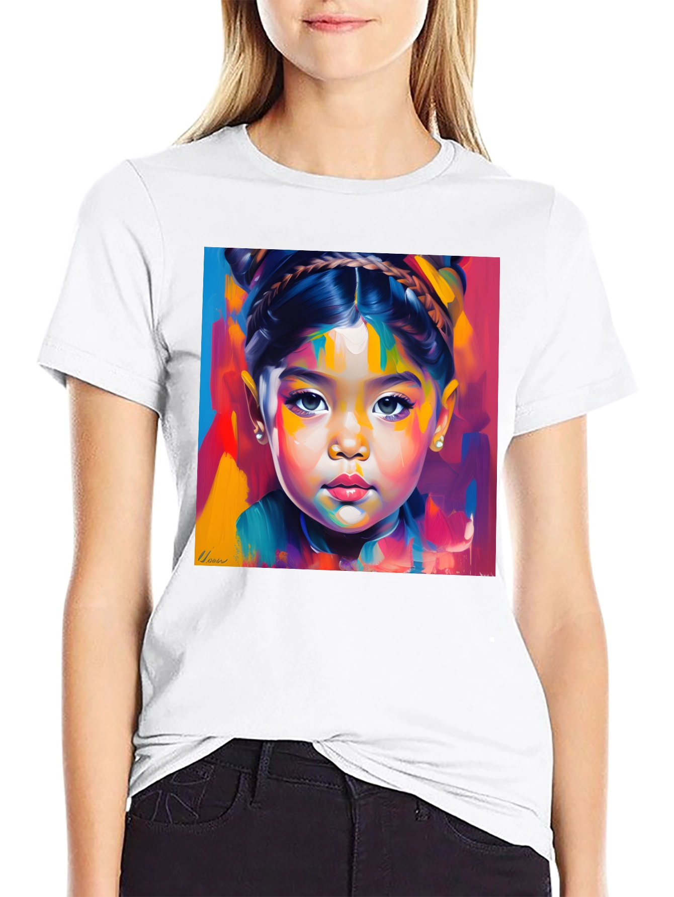 Artistic Portrait Black T-Shirt