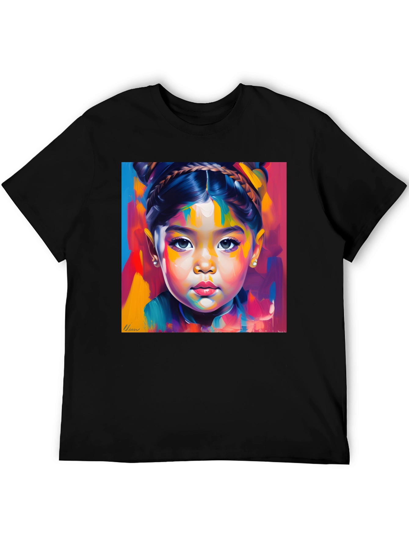 Artistic Portrait Black T-Shirt