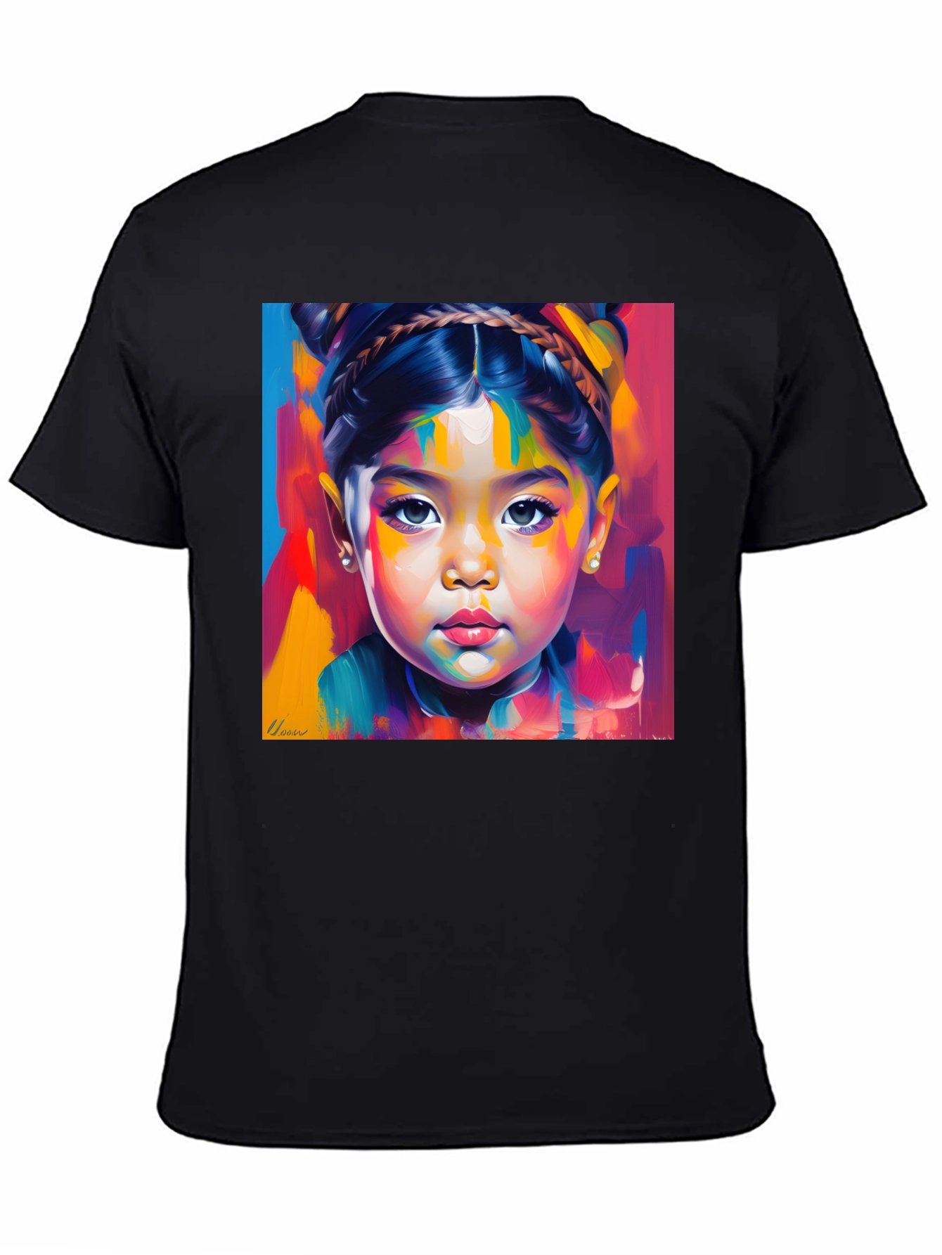 Artistic Portrait Black T-Shirt