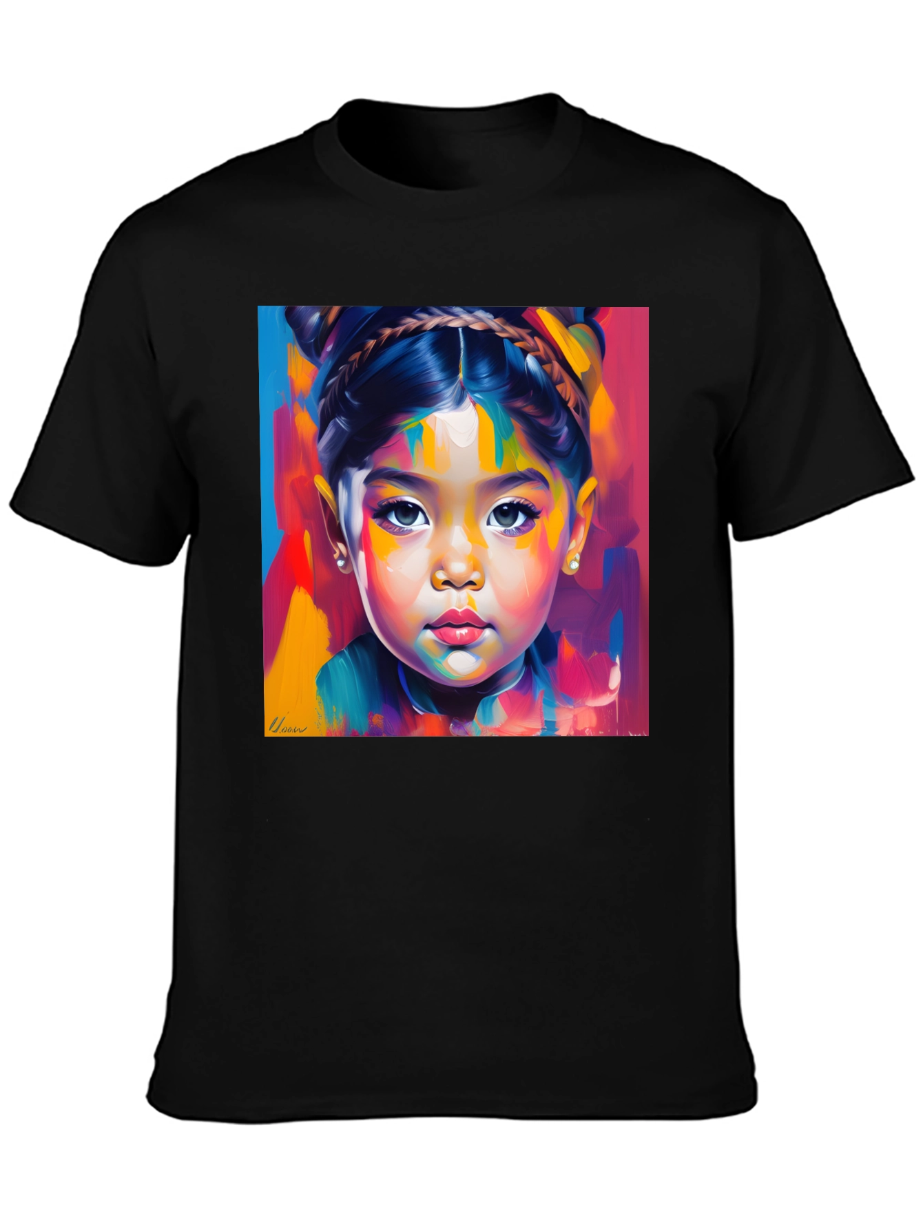 Artistic Portrait Black T-Shirt