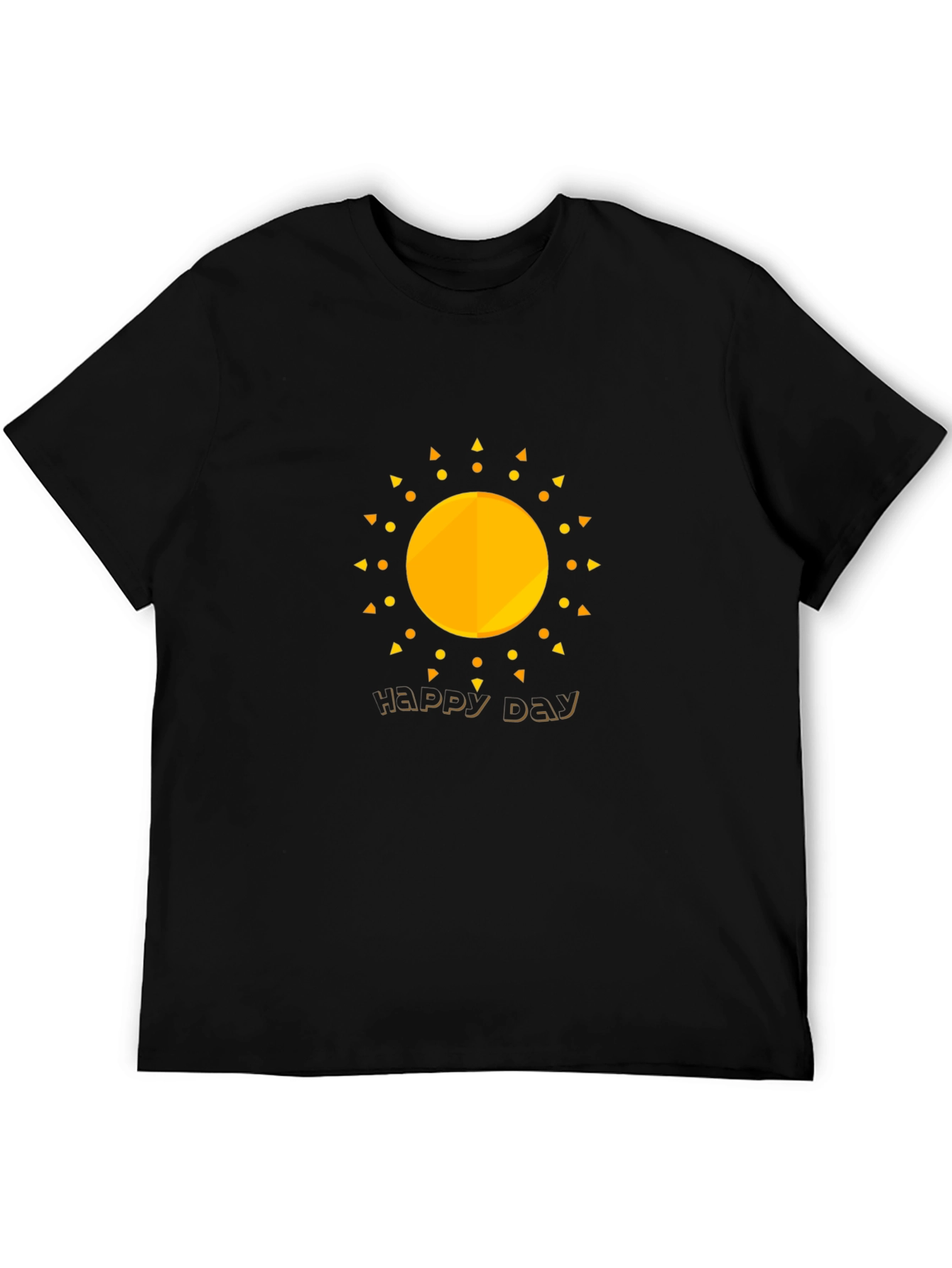 Happy Day Graphic Tee - Black Cotton T-Shirt
