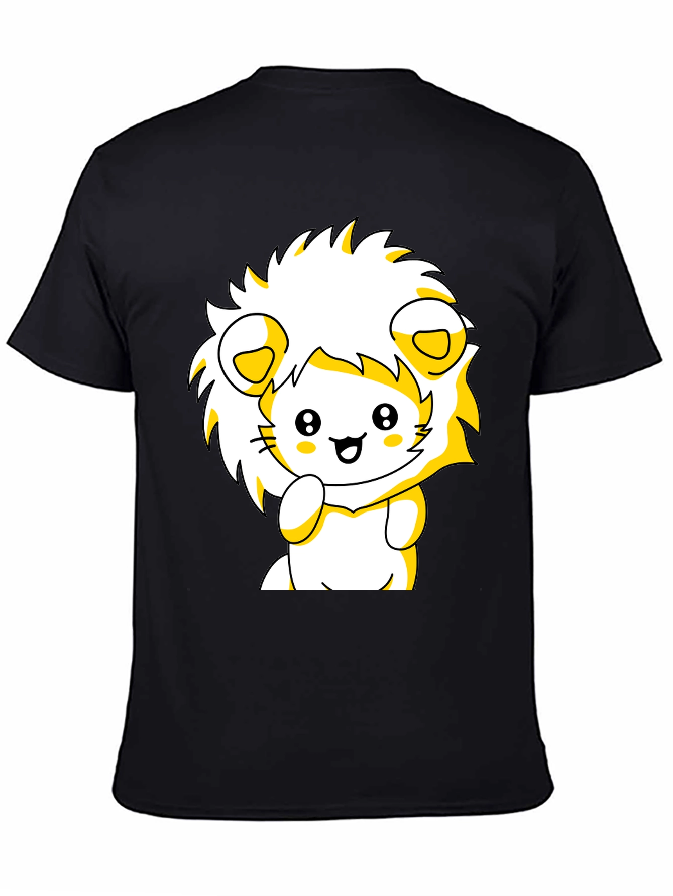 Cute Lion Graphic Tee - Black