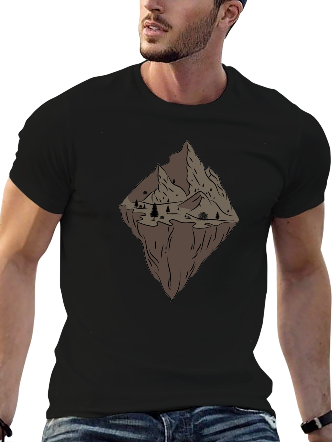 Mountain Graphic Tee - Black Casual Comfort