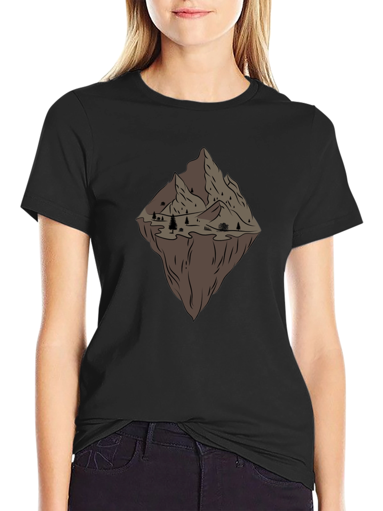 Mountain Graphic Tee - Black Casual Comfort