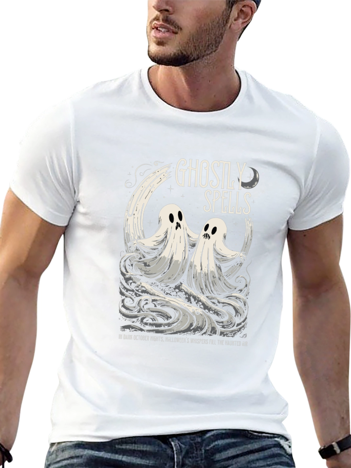 Ghostly Spells Graphic Tee - Halloween Shirt