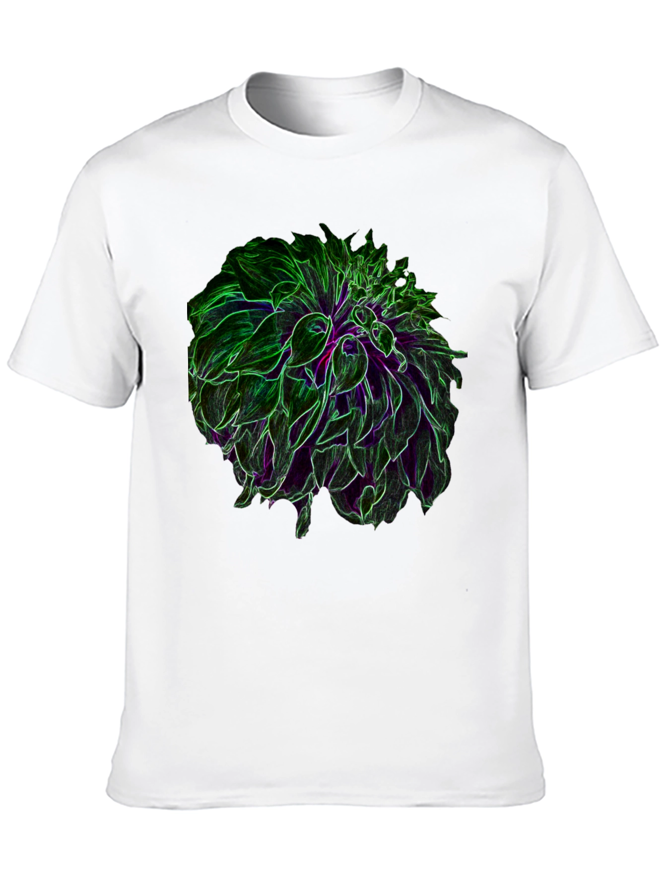 Neon Floral Graphic Black T-Shirt