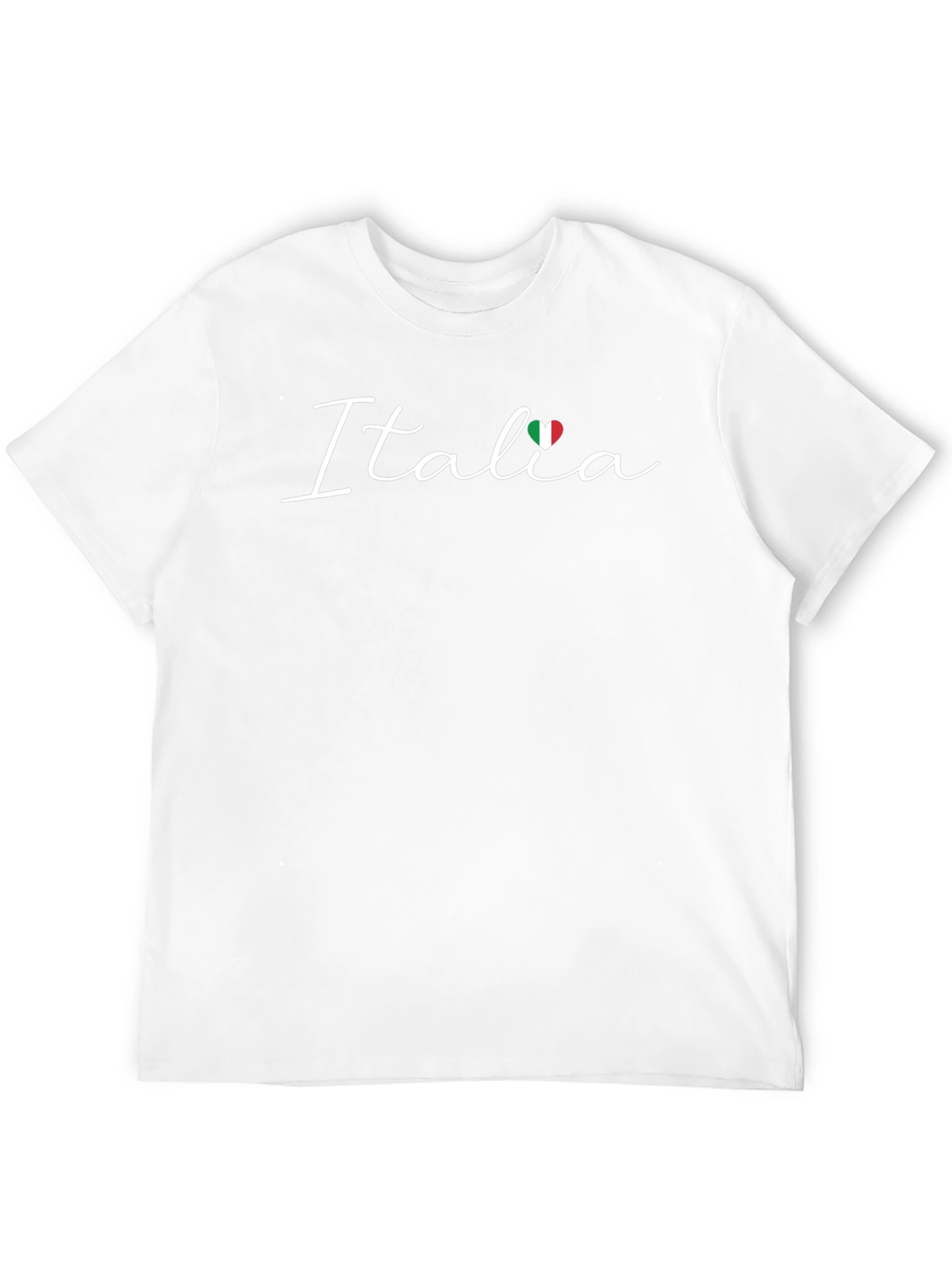 Italia Heart Flag Graphic Black T-Shirt