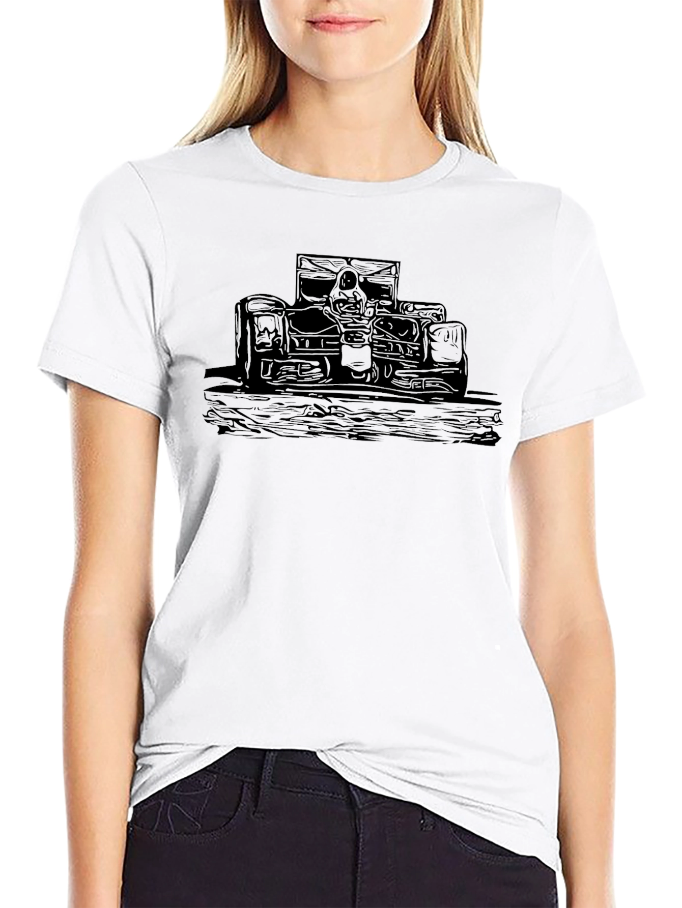 Black Race Car Graphic Tee
