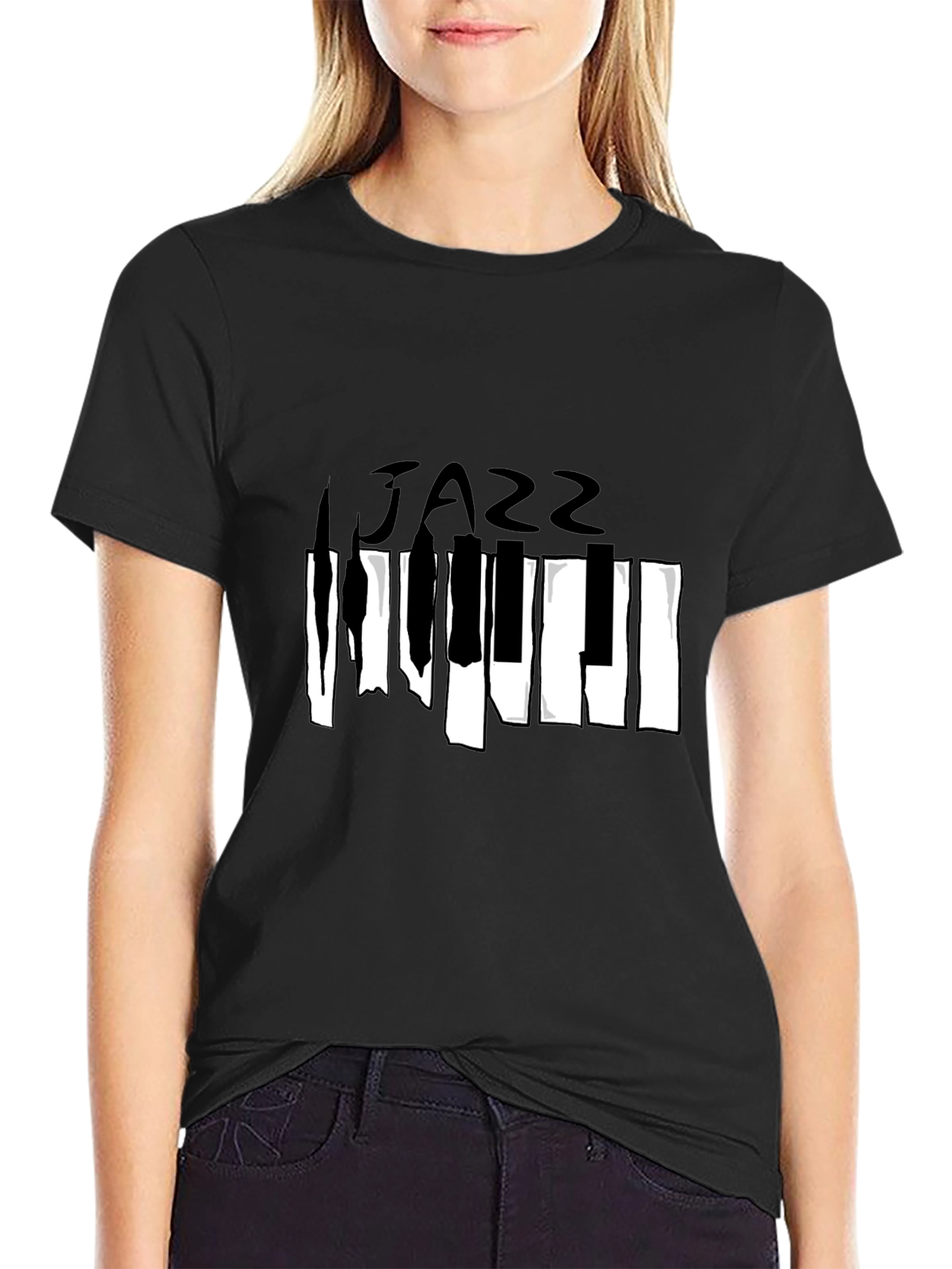 Jazz Piano Graphic Tee - Stylish Music Lover Shirt