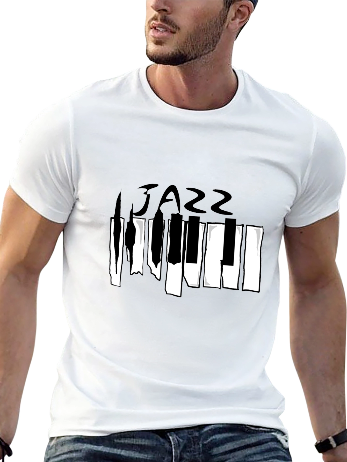 Jazz Piano Graphic Tee - Stylish Music Lover Shirt