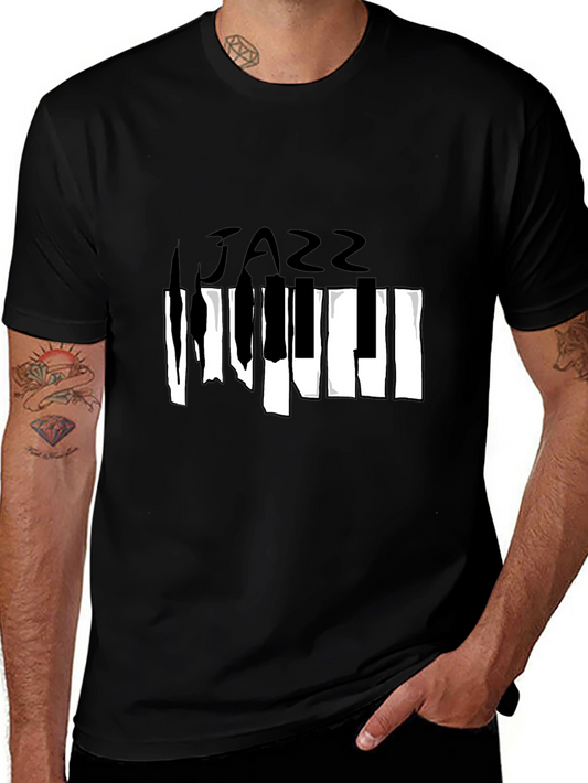 Jazz Piano Graphic Tee - Stylish Music Lover Shirt