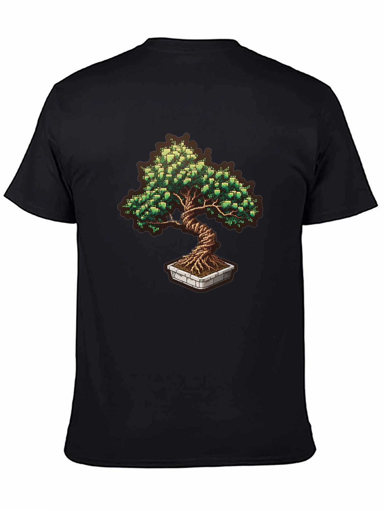 Pixel Art Bonsai Tree Graphic T-Shirt