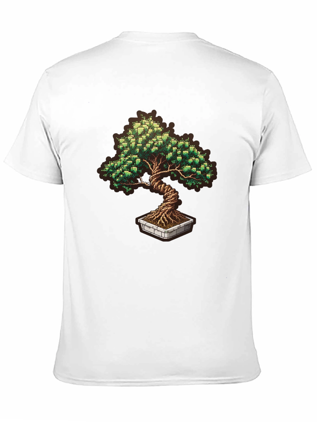 Pixel Art Bonsai Tree Graphic T-Shirt