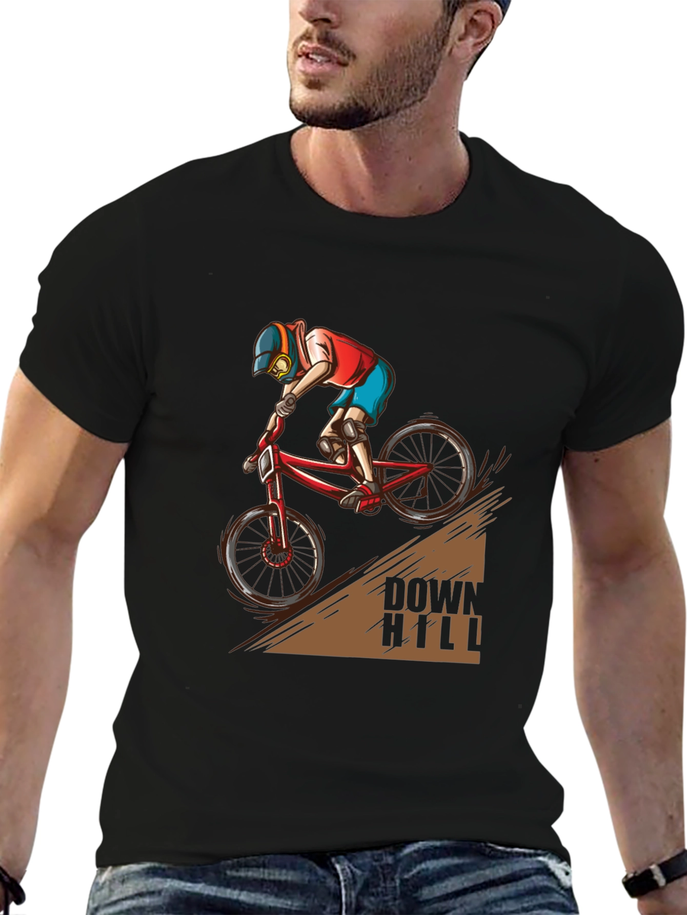 Downhill Biker T-Shirt - Extreme Sports Graphic Tee