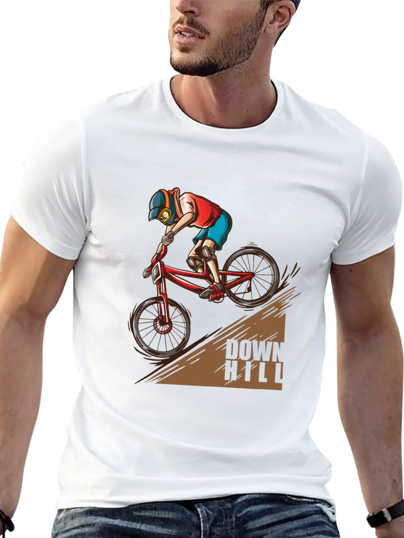 Downhill Biker T-Shirt - Extreme Sports Graphic Tee