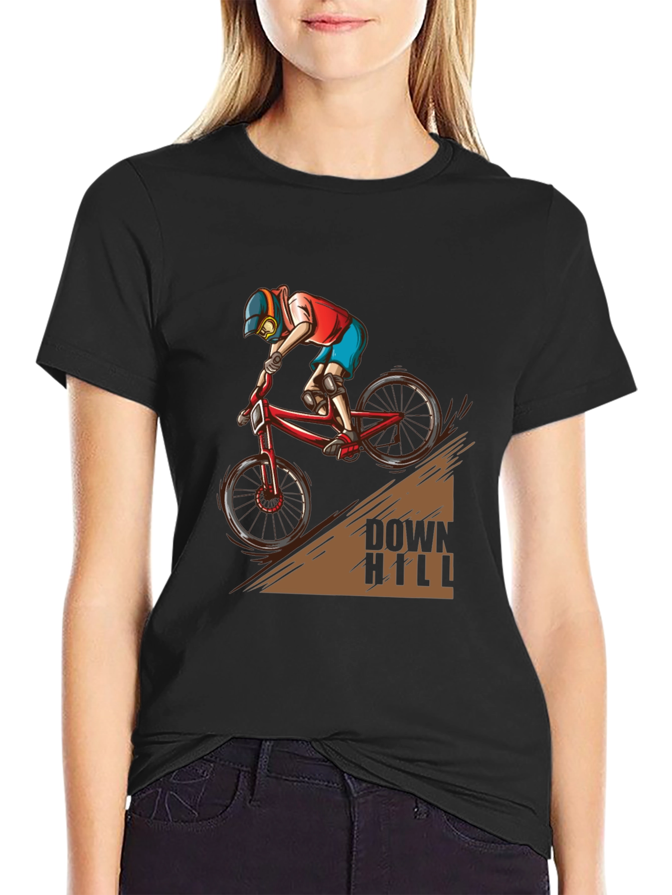 Downhill Biker T-Shirt - Extreme Sports Graphic Tee