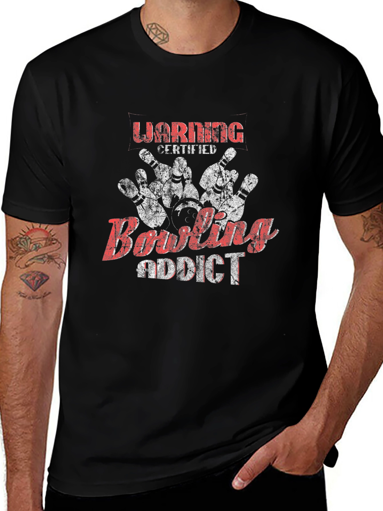 Bowling Addict Black T-Shirt