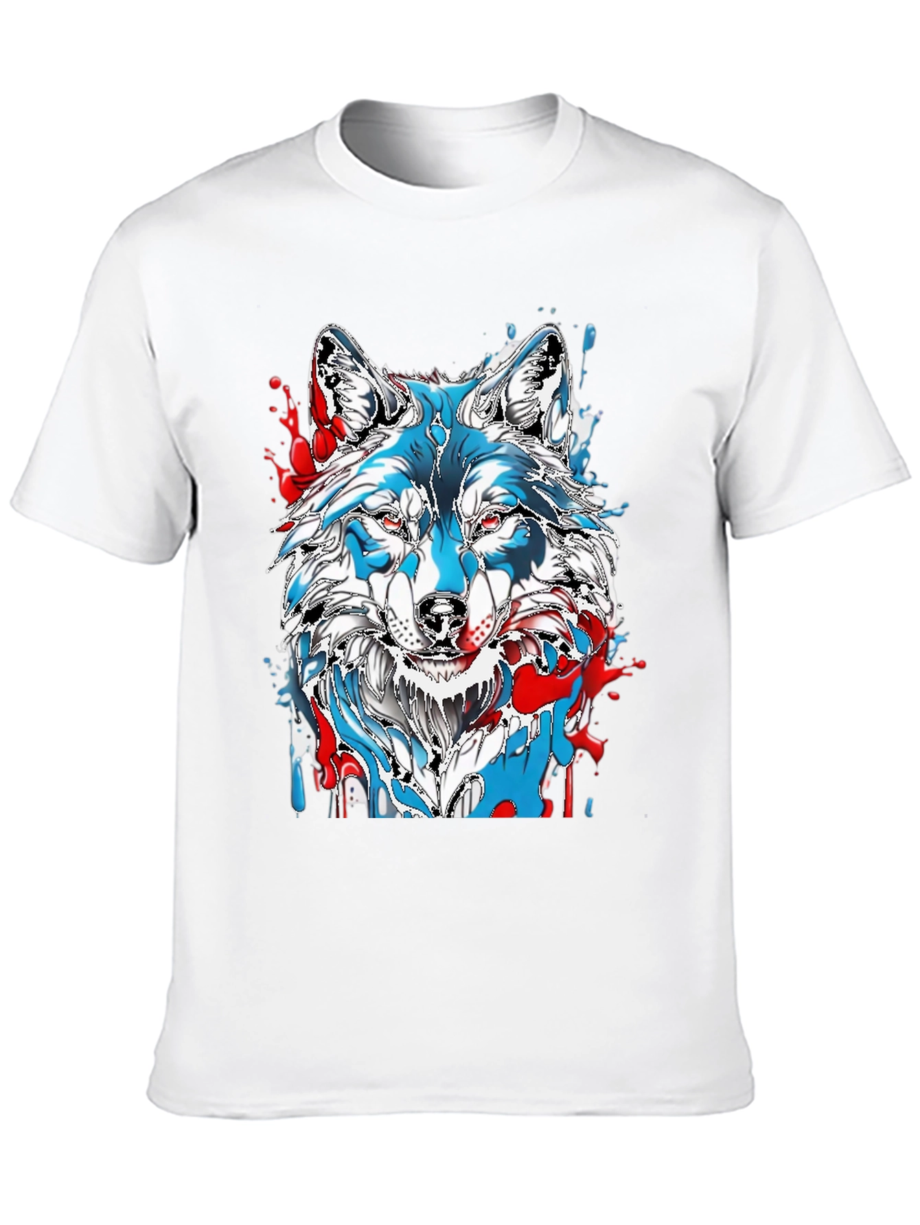 Wolf Graphic Print Mens Black T-Shirt