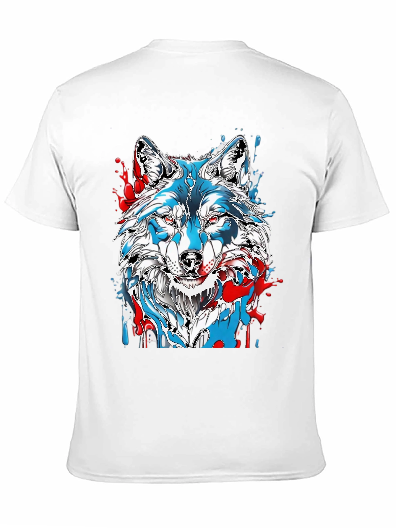 Wolf Graphic Print Mens Black T-Shirt
