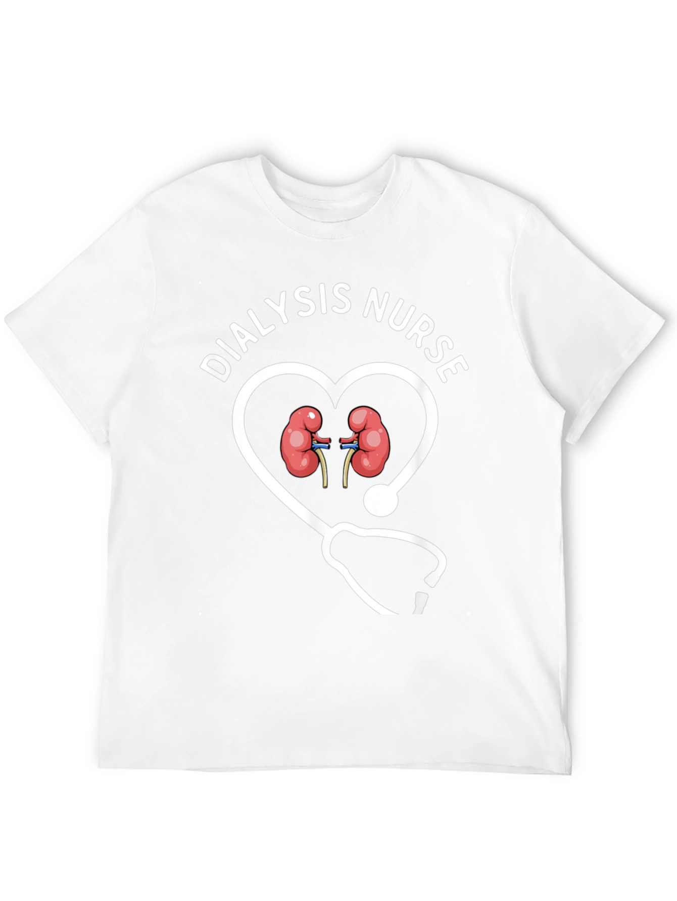 Dialysis Nurse Heart Stethoscope Graphic T-Shirt