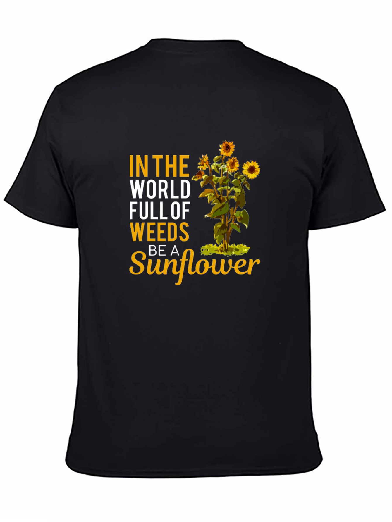 Be a Sunflower Graphic T-Shirt - Black