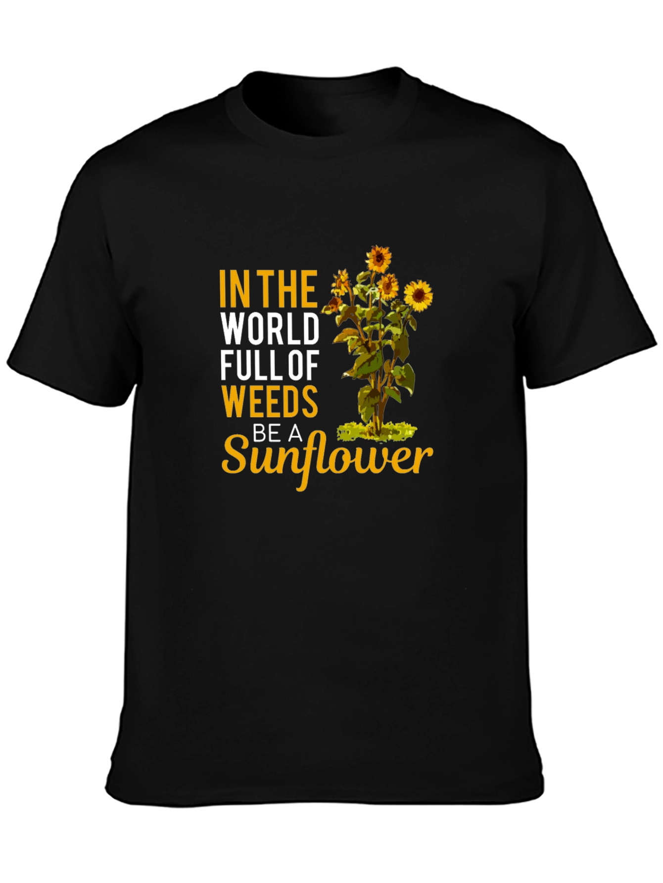 Be a Sunflower Graphic T-Shirt - Black