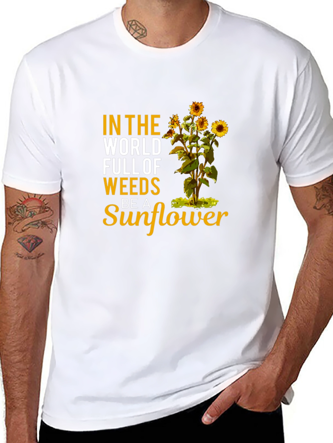 Be a Sunflower Graphic T-Shirt - Black