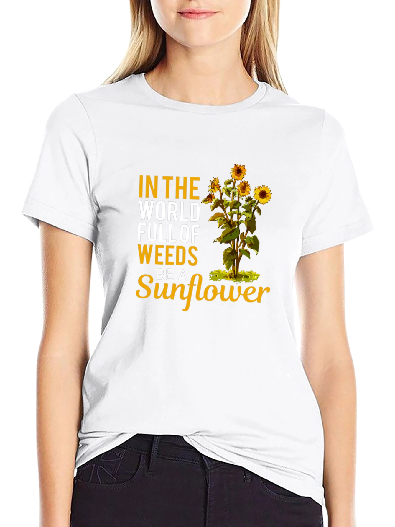 Be a Sunflower Graphic T-Shirt - Black