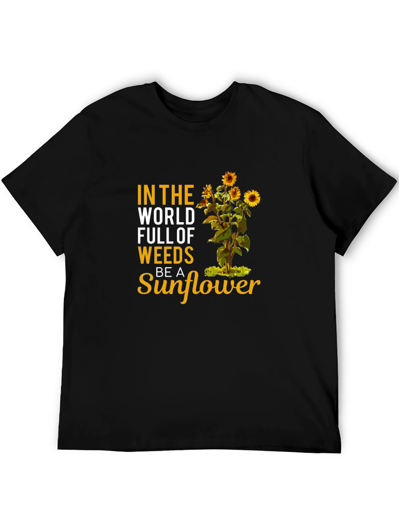 Be a Sunflower Graphic T-Shirt - Black