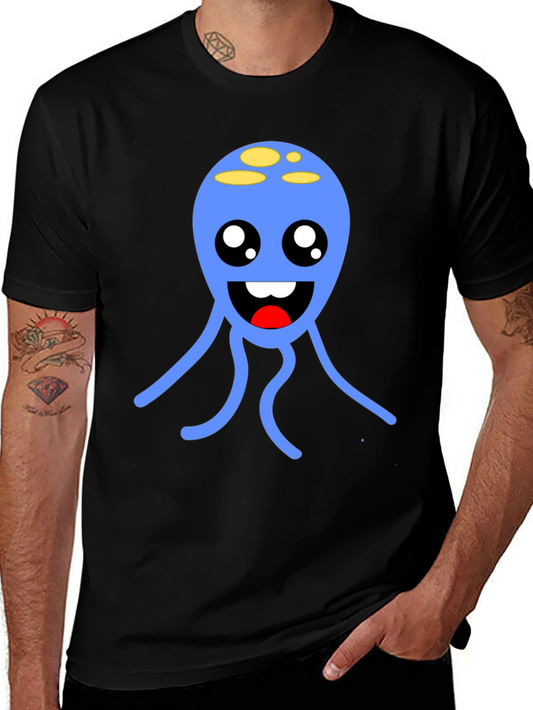 Cute Blue Alien T-Shirt - Soft Cotton Graphic Tee