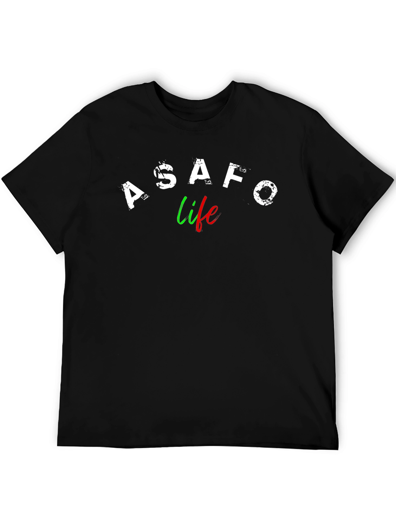 ASAFO Life Graphic Tee - Stylish Black T-Shirt