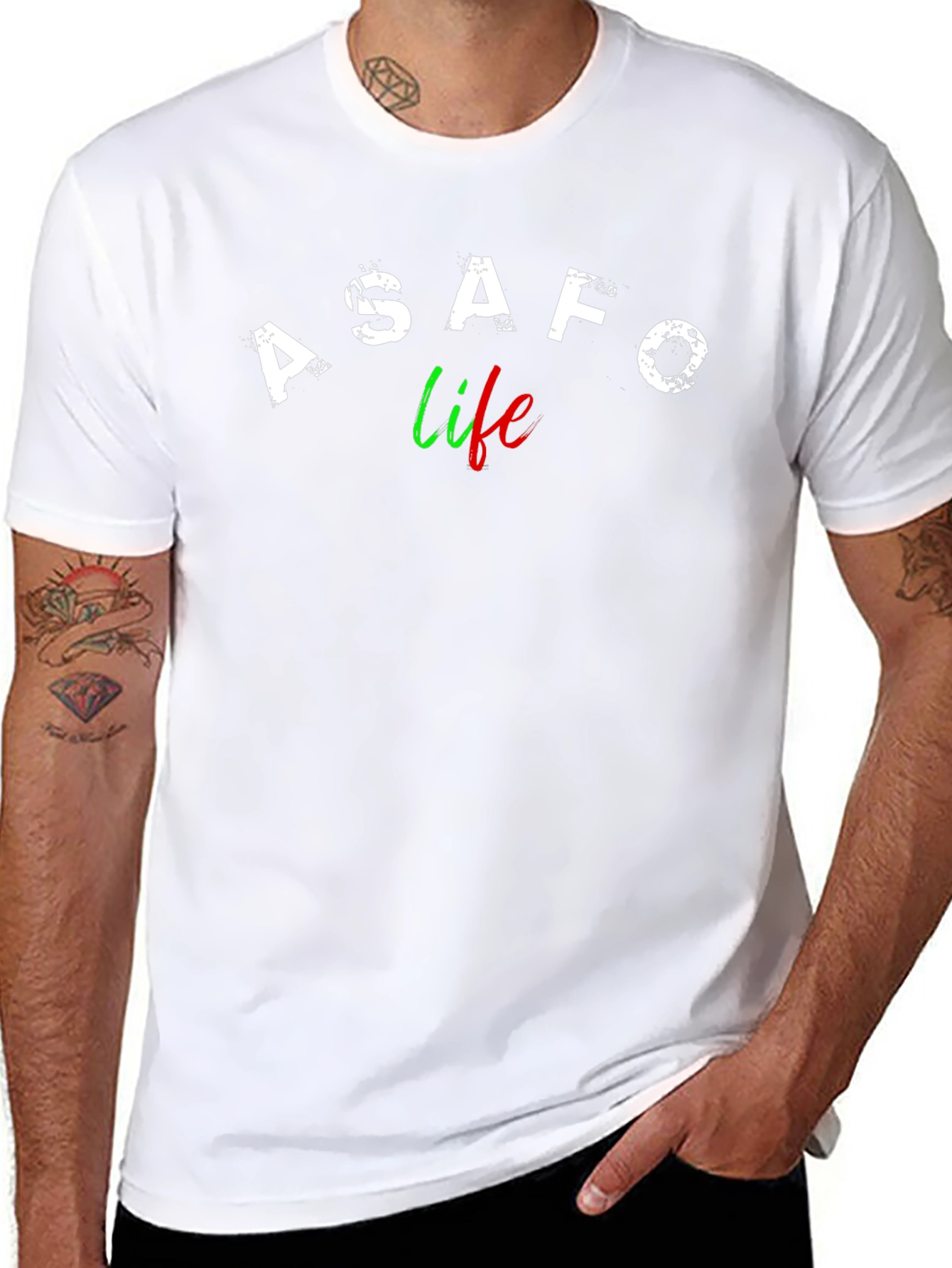 ASAFO Life Graphic Tee - Stylish Black T-Shirt