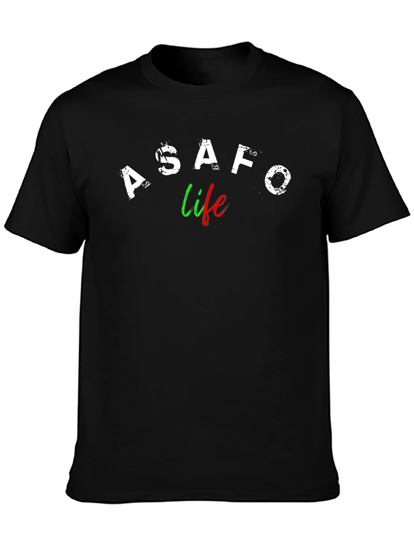 ASAFO Life Graphic Tee - Stylish Black T-Shirt