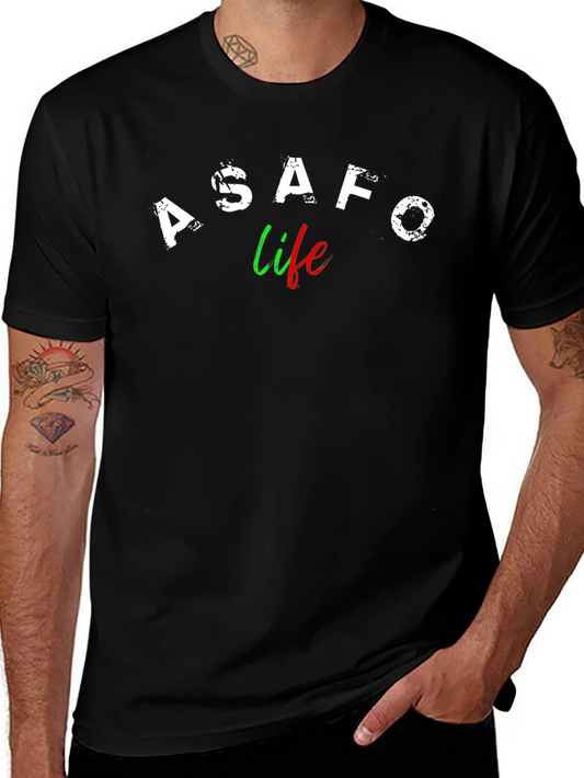 ASAFO Life Graphic Tee - Stylish Black T-Shirt