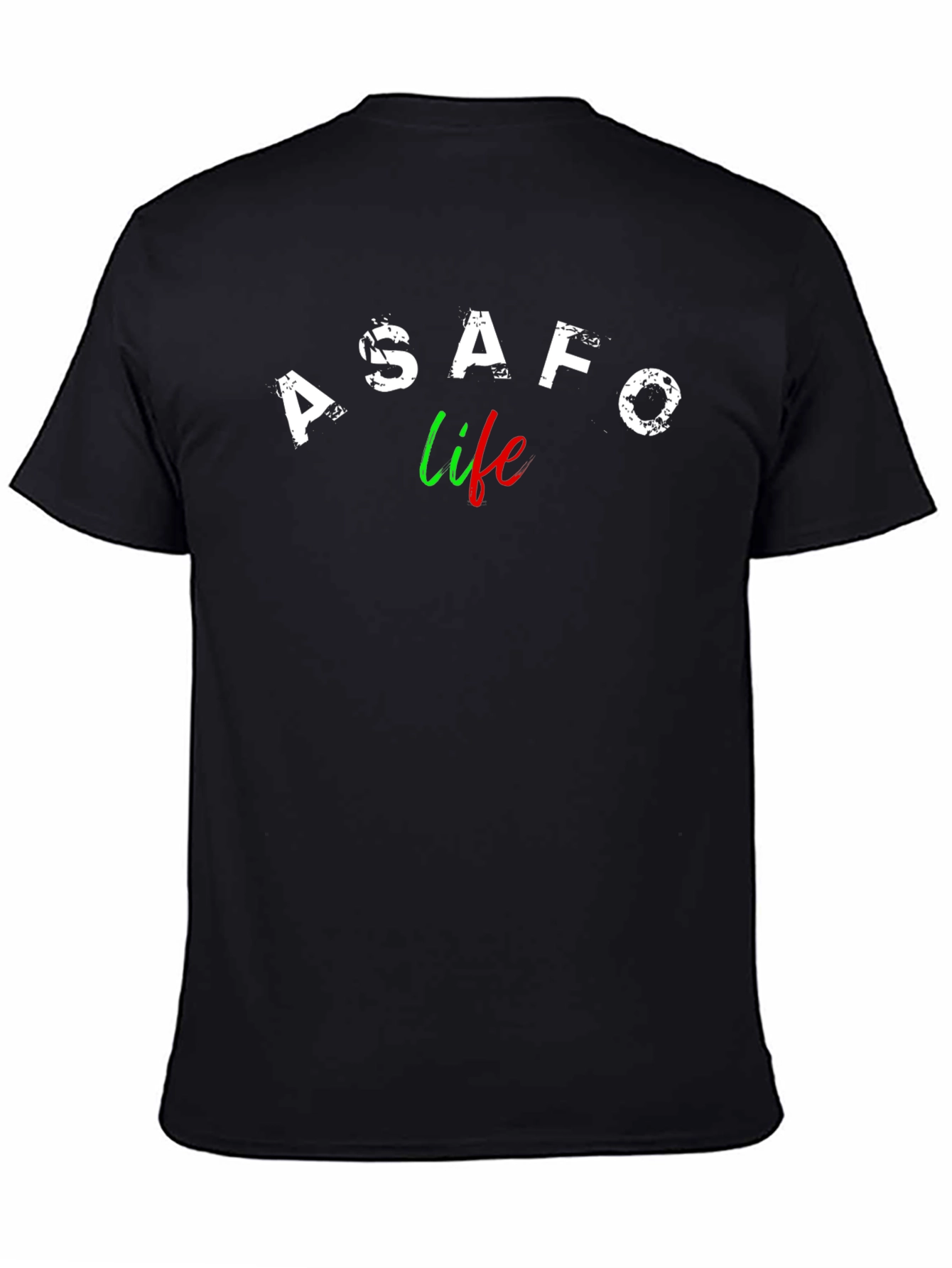 ASAFO Life Graphic Tee - Stylish Black T-Shirt