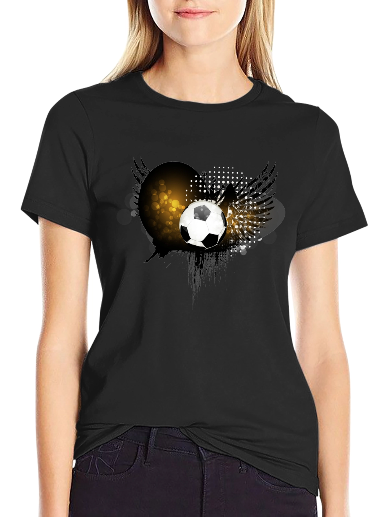 Soccer Ball Graphic T-Shirt - Black