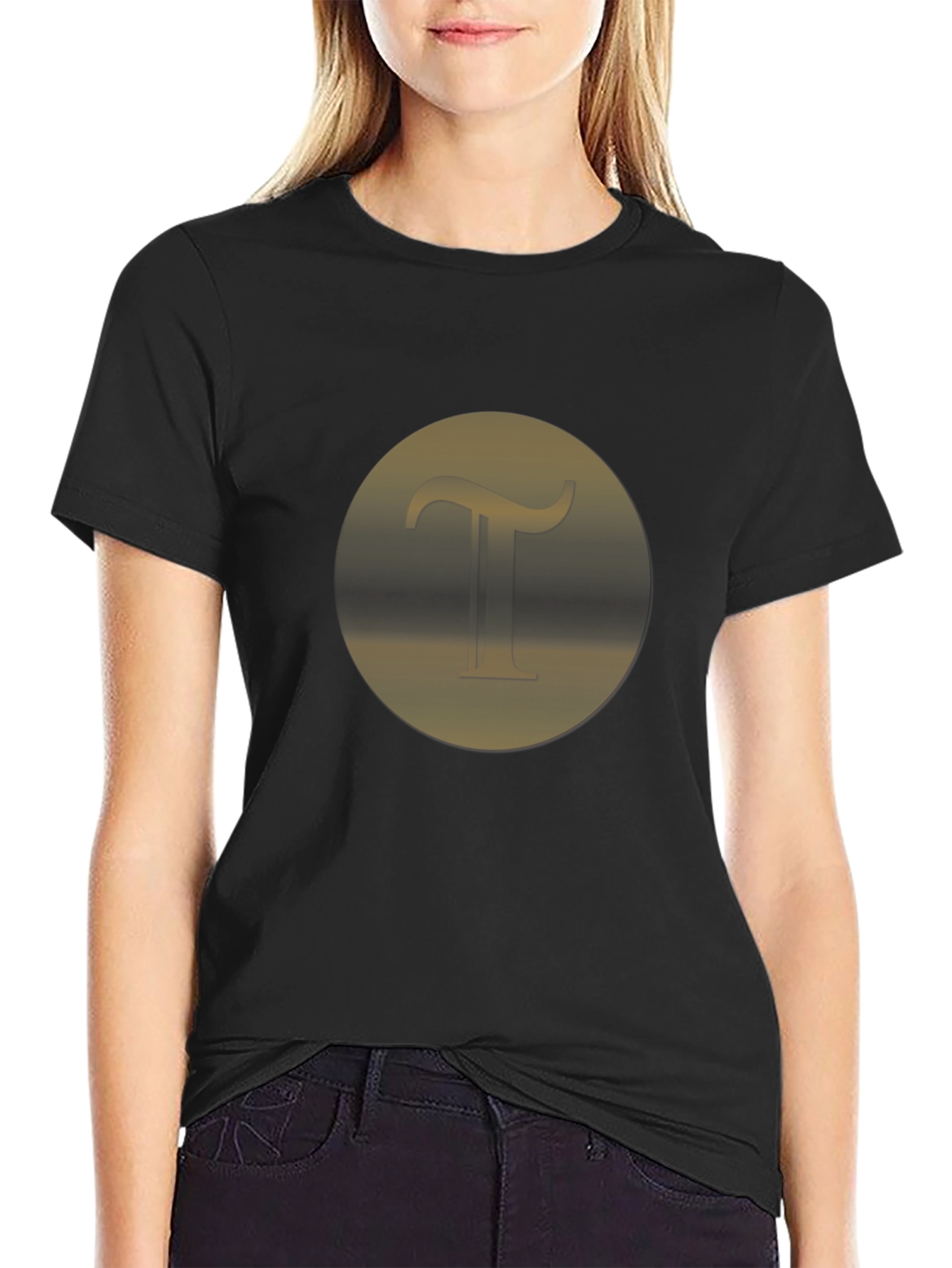 Stylish Black T-Shirt with Initial T Design
