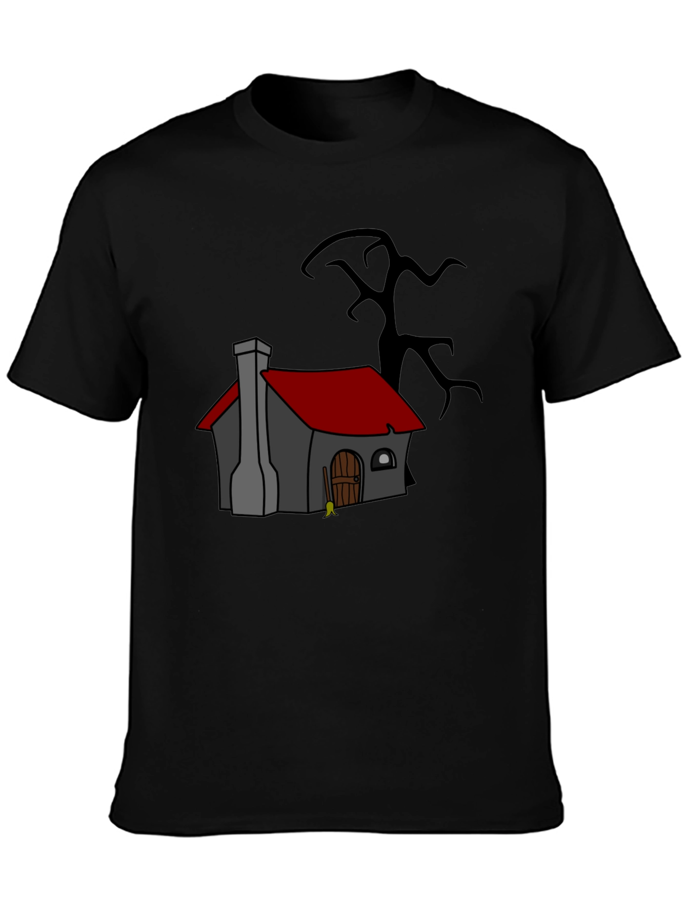 Cartoon House Black T-Shirt