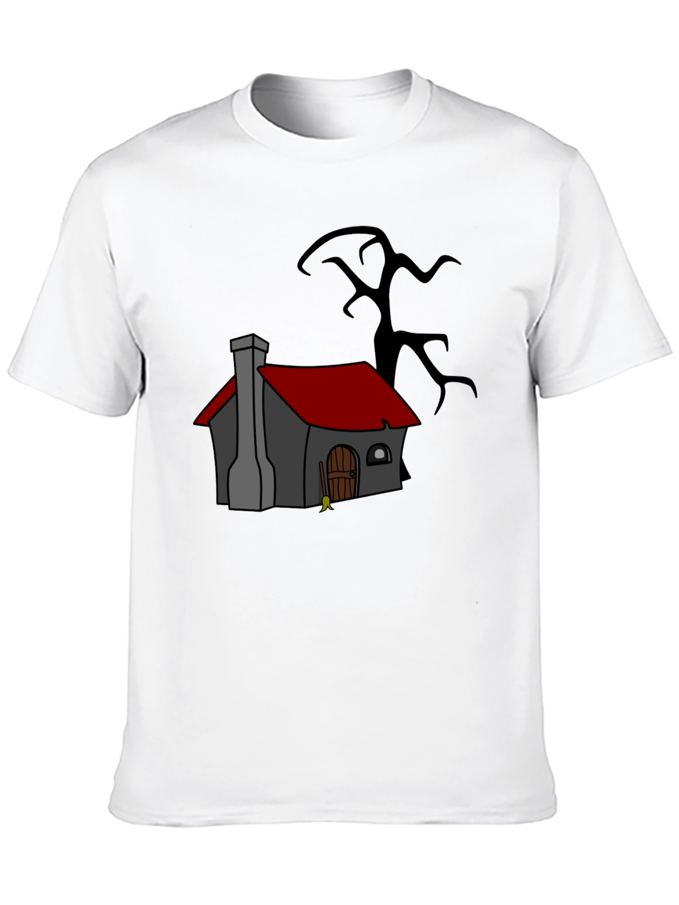 Cartoon House Black T-Shirt