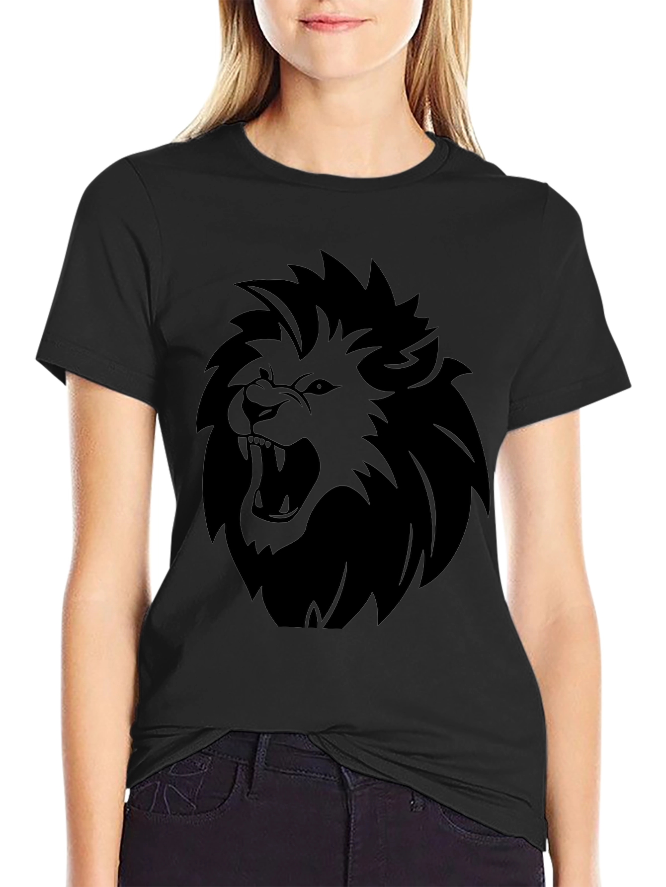 Lion Graphic Tee - Bold Black T-Shirt
