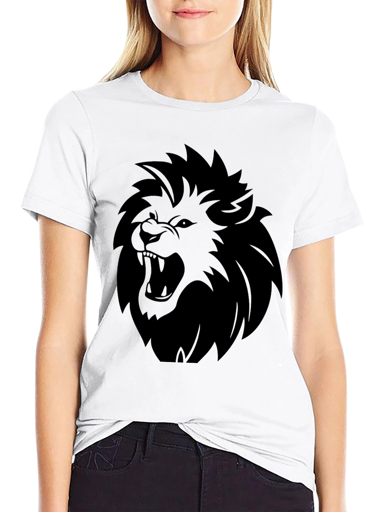 Lion Graphic Tee - Bold Black T-Shirt