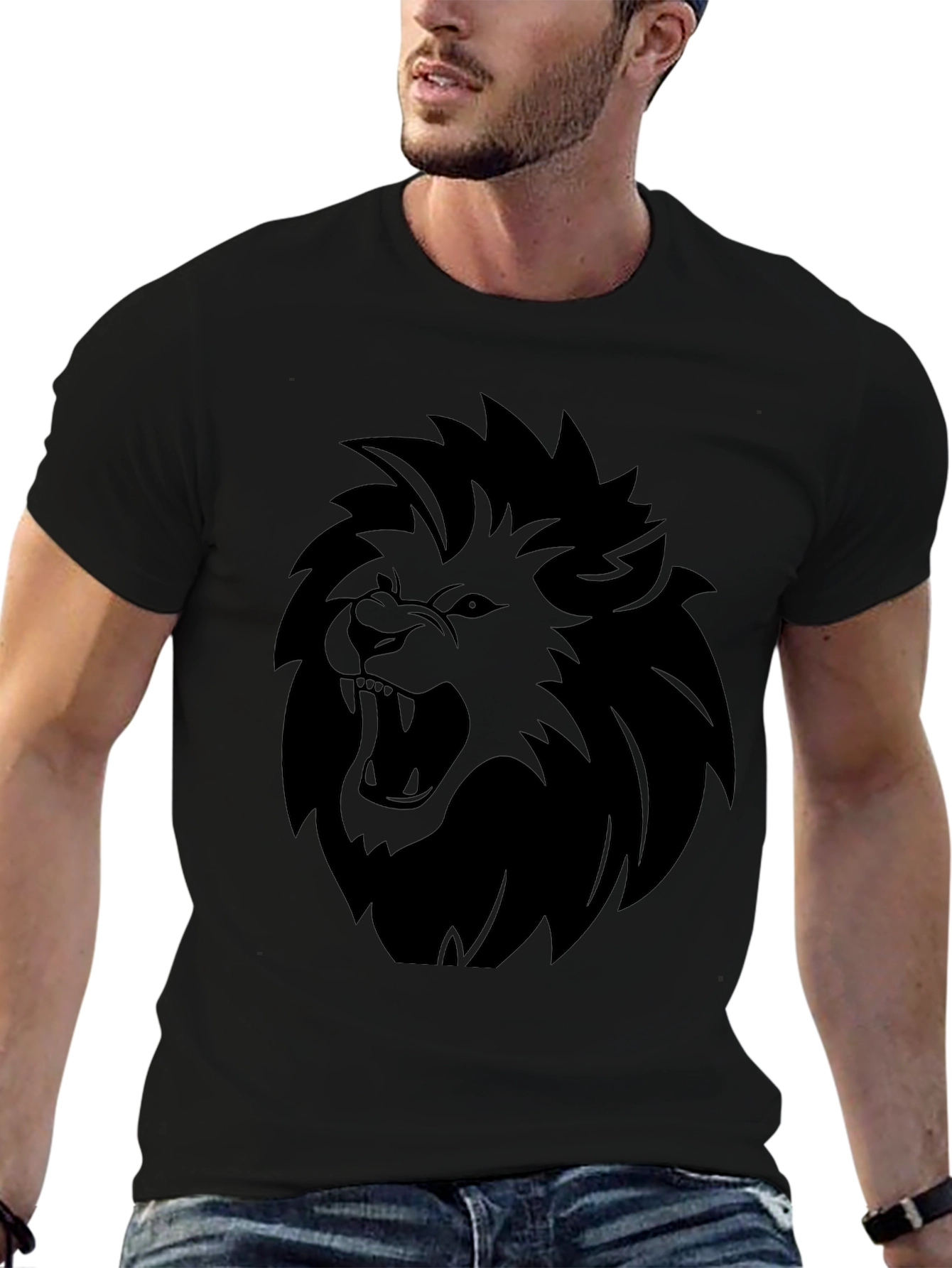 Lion Graphic Tee - Bold Black T-Shirt