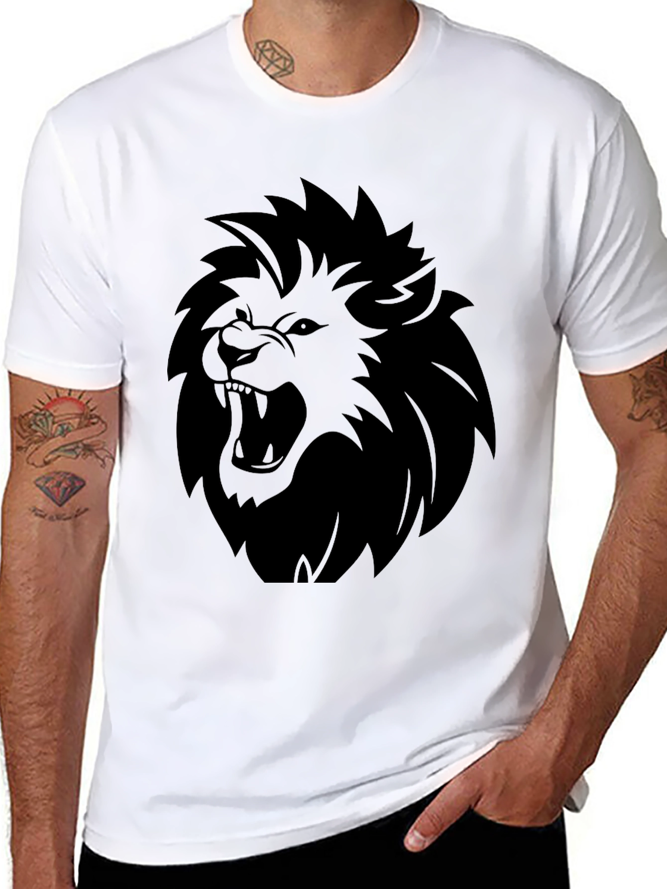 Lion Graphic Tee - Bold Black T-Shirt