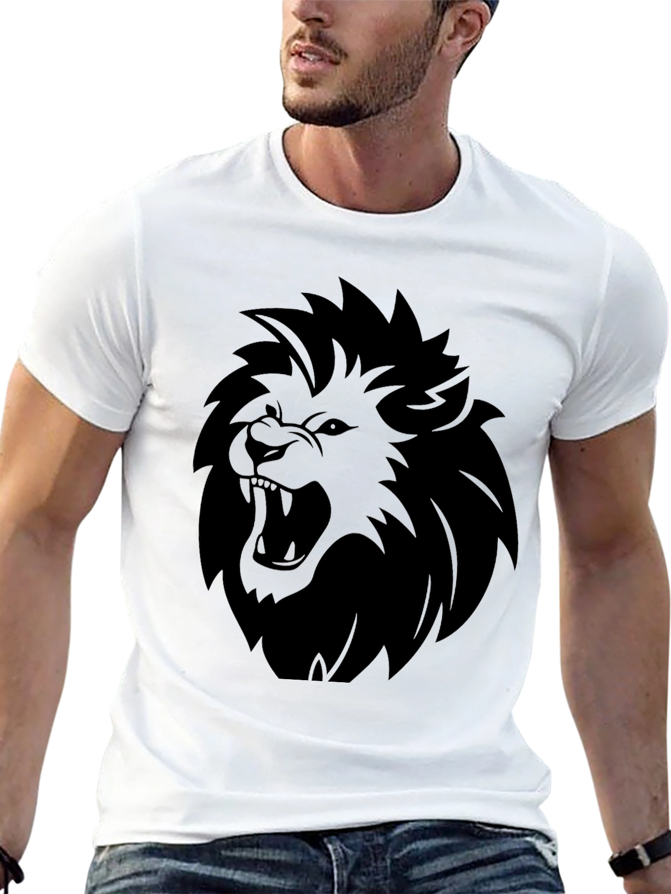 Lion Graphic Tee - Bold Black T-Shirt