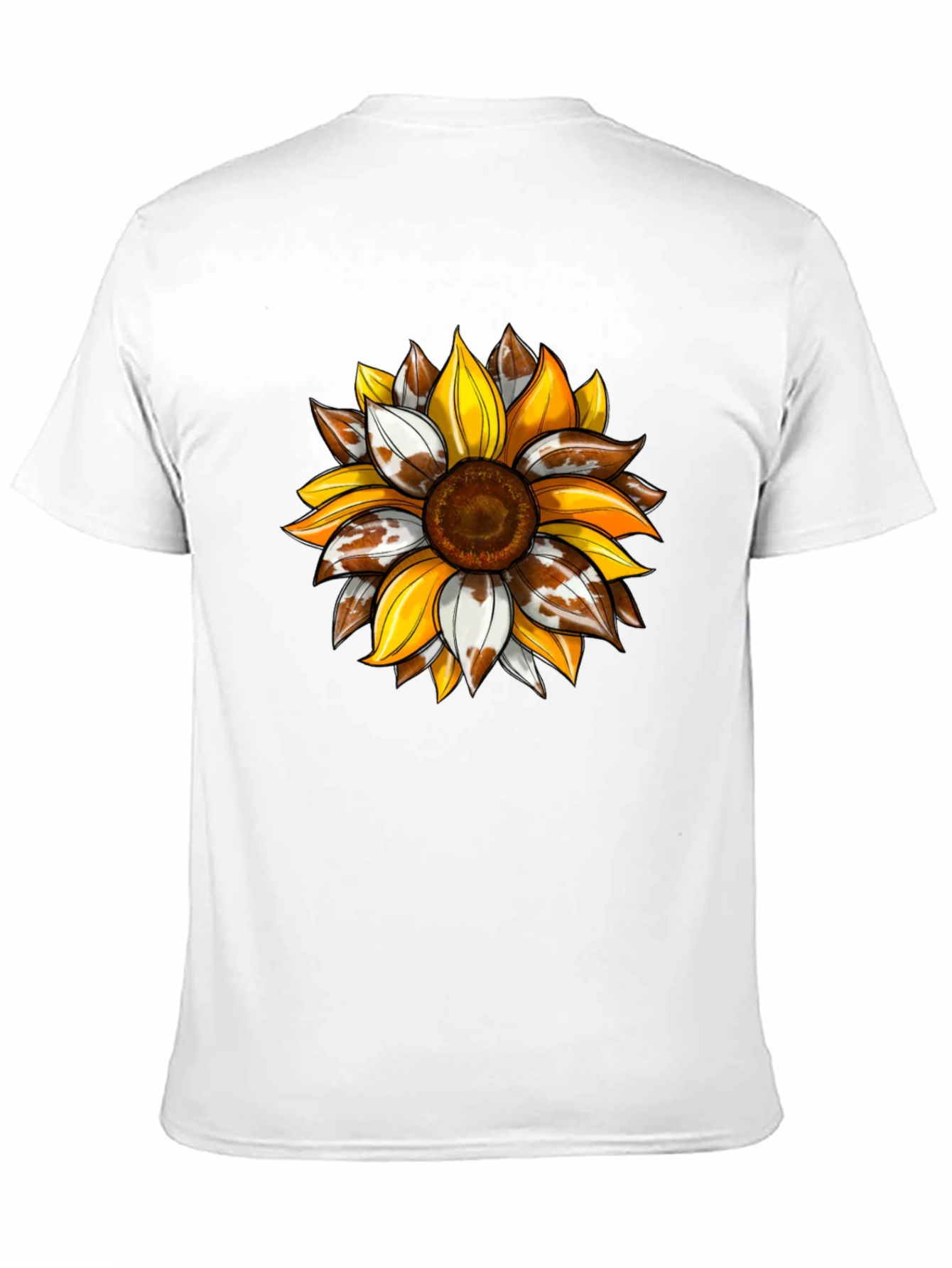 Sunflower Cow Print Graphic Tee - Black