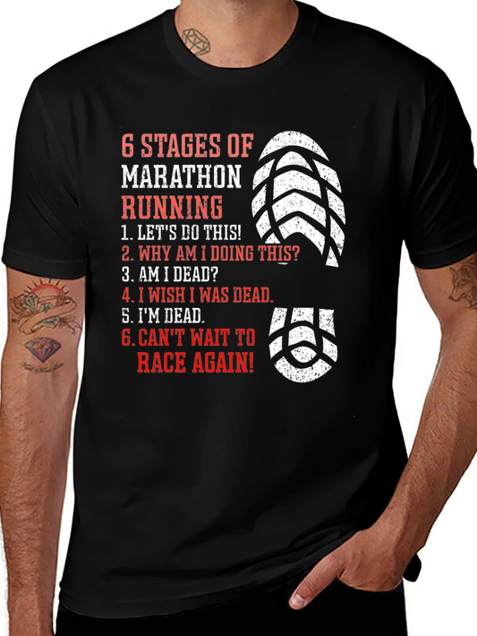 Marathon Running 6 Stages Graphic T-Shirt