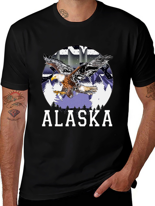 Alaska Eagle Graphic Tee - Black Short Sleeve Shirt
