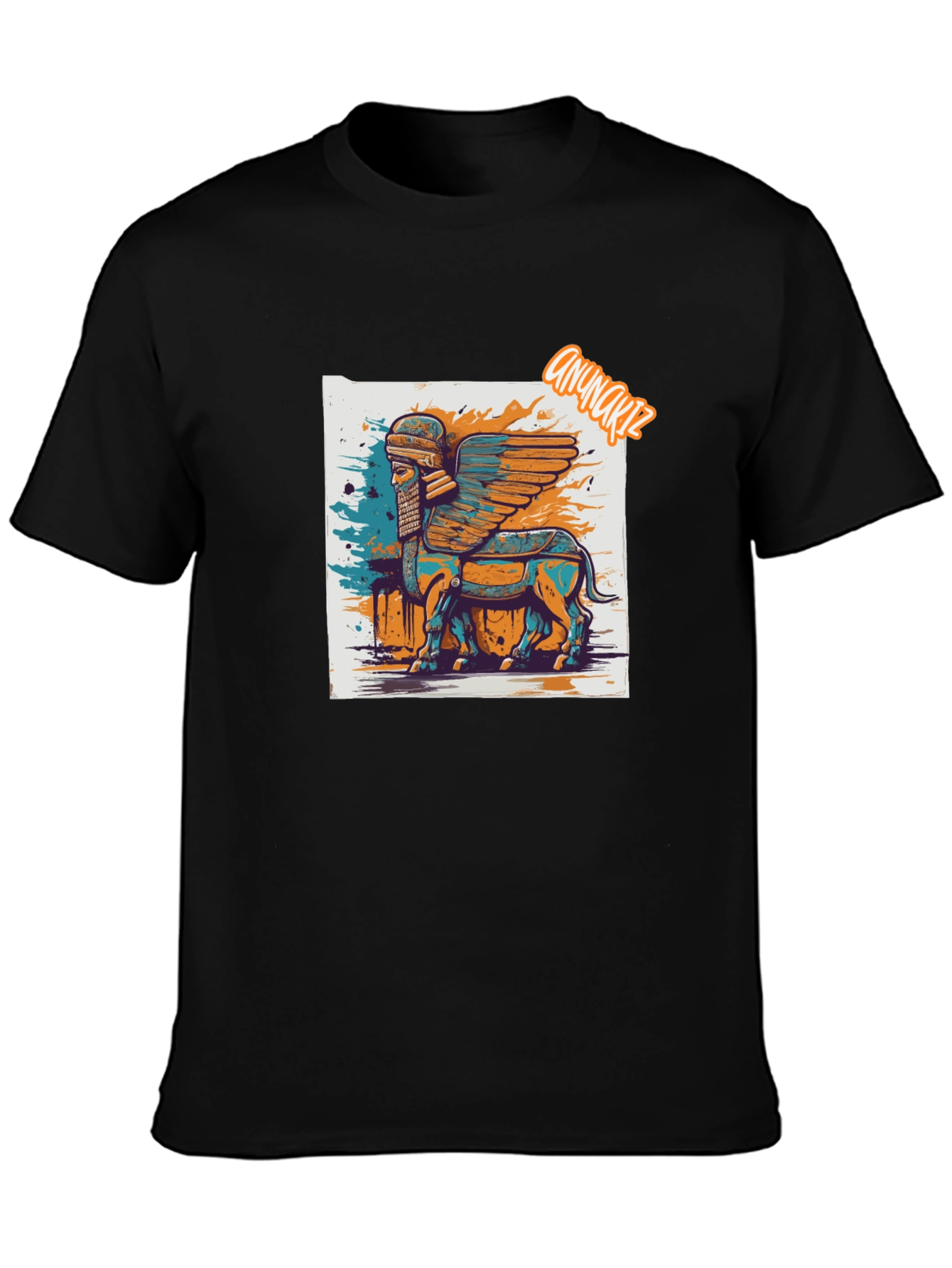 Winged Bull Graphic Tee - Mesopotamian Art Shirt