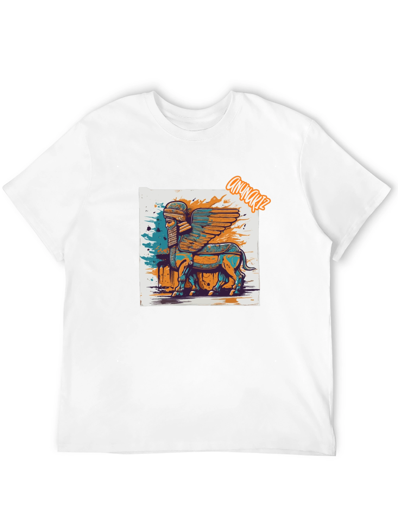 Winged Bull Graphic Tee - Mesopotamian Art Shirt